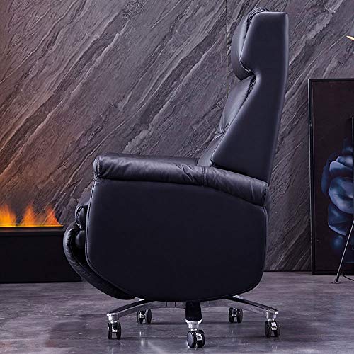QZWLFY Executive Office Chair Ergonomic High Back with Thick Padding, Headrest, and Armrest, Tilt Function - Black