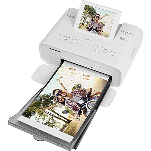 Canon SELPHY CP1300 Wireless Compact Photo Printer (White) + Canon RP-108 Color Ink Paper Set (108 Sheets of 4 x 6 Paper) + NeeGo Printer Cable + NeeGo Print Protector (100 Pack)