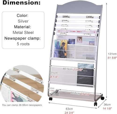 WEBERT Floor Standing Magazine Rack for Hospitals Libraries Exhibition
