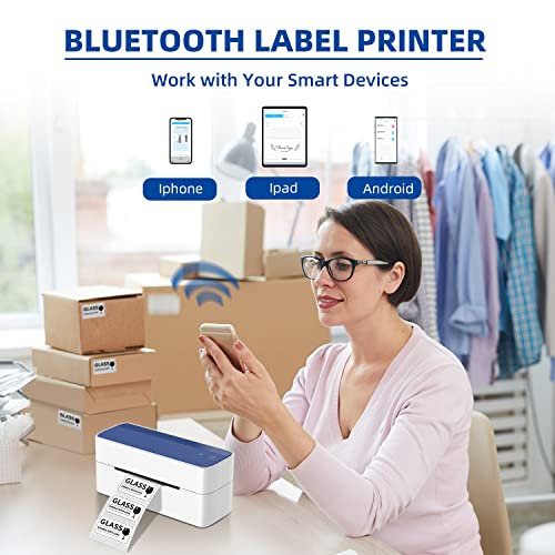 Phomemo Bluetooth Thermal Label Printer - Wireless Shipping Label Printer for Small Business, Portable Label Printer for Shipping Packages, Supports Amazon, USPS, Paypal, Ebay, Etsy