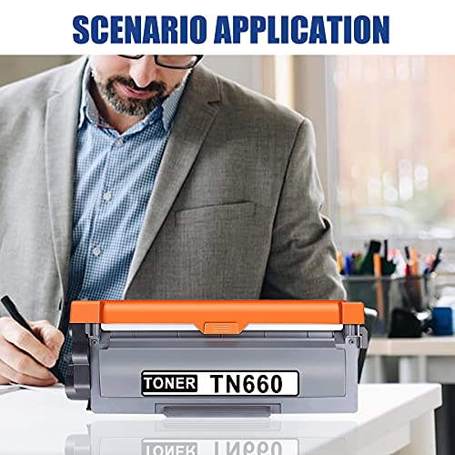 (Black,6 Pack) TN660 TN-660 Toner Cartridge Replacement for Brother HL-L2300D L2320D L2340DW L2360DW L2380DW MFC-L2680W L2685DW L2705DW L2707DW DCP-L2520DW L2540DW Toner Printer