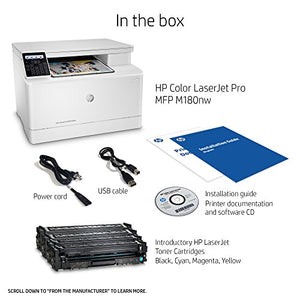 HP Color Laserjet Pro M180nw All in One Wireless Color Laser Printer with Mobile Printing & Built-in Ethernet (T6B74A)