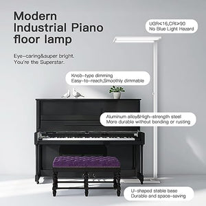STERREN 76" LED Floor Lamp, 80W White Modern Free-Standing Dimmable Reading Lamp