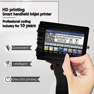 CHIKYTECH Small Portable Handheld Inkjet Printer with LED Touch Screen, Used for Commercial Printing, Barcode, Date, Picture, etc.(Support 22 Languages)