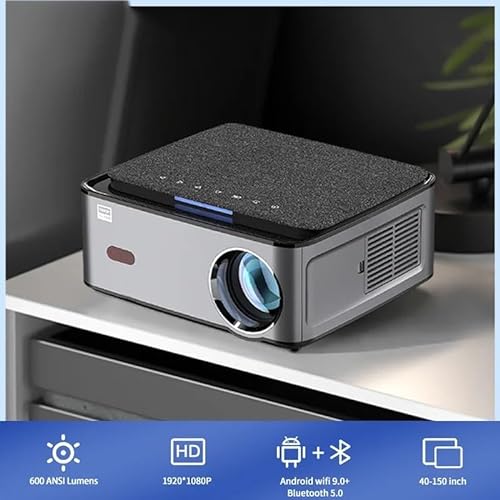 Smart Home Theater Projector 1080P Video LED 8000 Lumens Android 9.0 Game Ready