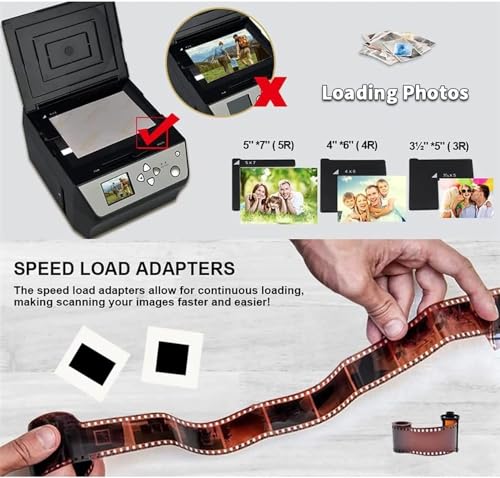 MAHWER Slide Scanner, Convert Color & B&W 35mm, 110Film Negatives to JPEG, 22MP Digital Film