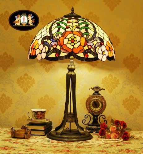 Tiffany Europaische retro style hand-painted stained glass table lamp