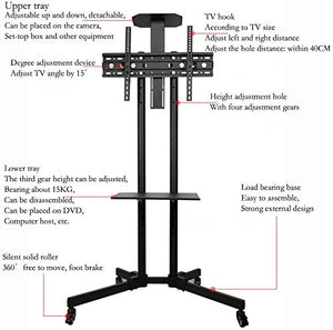 YokIma TV Stand Pedestal Bracket Cart for 42-85 Inch TVs, Height Adjustable