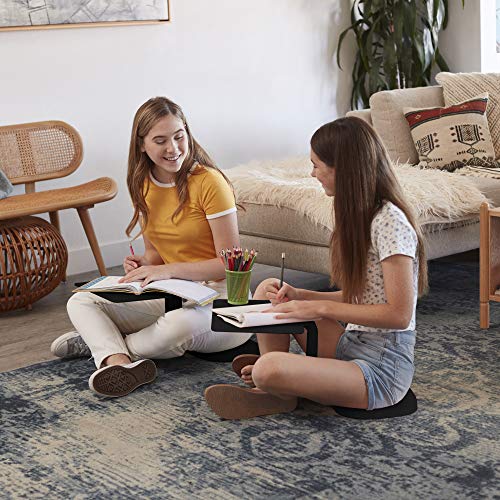 ECR4Kids The Surf Portable Lap Desk, Kids Floor Desk, Flexible Seating for Schools, Classrooms and Homeschool, One-Piece Writing Table, Alternative Seating, 10-Pack - Black