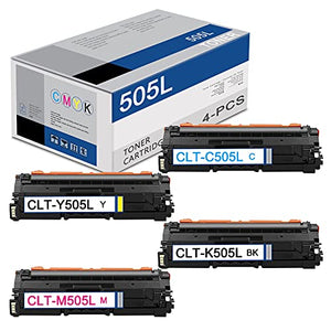 High Yield (4-Pack,1BK+1C+1M+1Y) CLT-K505L C505L M505L Y505L Toner CLT-505L Replacement for ProXpress C2620DW C2670FW C2680FX Color Multi Function Printer Toner Cartridge