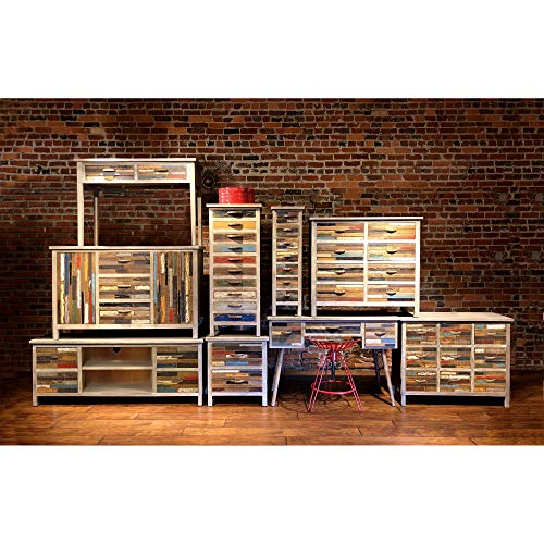 Felix Desk in Artist Palette with Storage And Telescoped Wood Legs, by Artum Hill