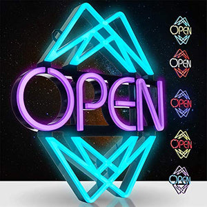 Open Sign by Element Lux - 49 Color Combinations - Neon LED Open Sign for Business Window - Large Big Size for Restaurant, Coffee, Bar, Spa w Remote - 20 x 22in