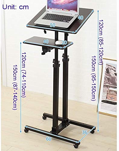 Adjustable Mobile Laptop Desk Stand Blackwalnut H120CM