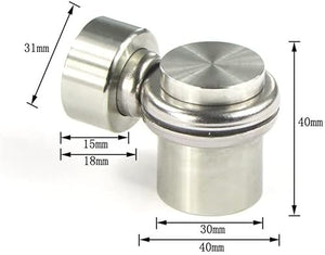 None Stainless Steel Magnetic Door Stopper - 2 Pieces Furniture Bathroom Hardware Silver