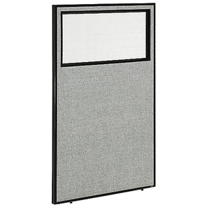 Global Industrial Office Partition Panel 36-1/4"W x 60"H with Partial Window, Gray