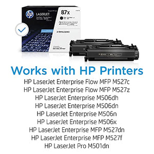 HP 87X | CF287XD | 2 Toner-Cartridges | Black | Works with HP LaserJet Enterprise M527, M506, M501 | High Yield