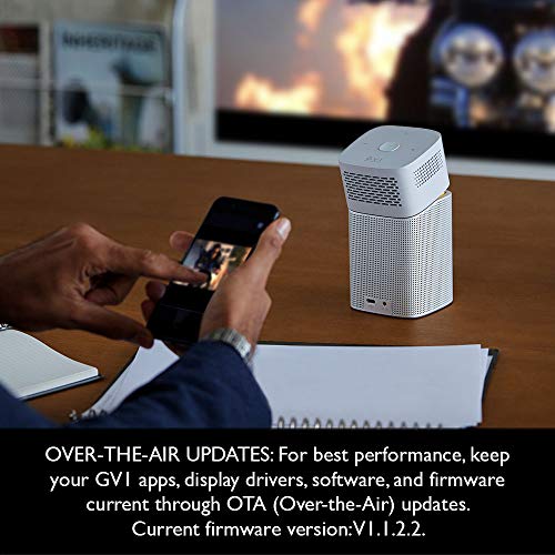 BenQ GV1 Wireless Mini Portable Projector | Google Cast & AirPlay | Bluetooth Speaker | Wi-Fi (or Wireless Display) | USB-C | HDMI Connectivity