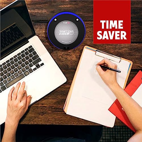 PagerTec Wireless Smart Stack EVO Pagers Calling System for Restaurants, Hospitals, Office & Hotels | 1 Transmitter, 1 Charging Bases & 50 Long Range Blue Pagers