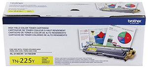 Brother TN221BK Standard Yield Black and TN225C, TN225M, TN225Y High Yield Cyan, Magenta and Yellow Toner Cartridge Set