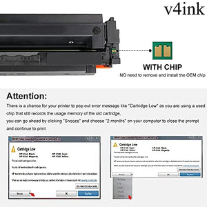 [with Chip] v4ink Remanufactured Toner Cartridge Replacement for HP 414A W2020A M454dw M479fdw 4 Packs for use in HP Color Pro MFP M479fdw M479fdn M454dw M454 M454dn KCMY Printer