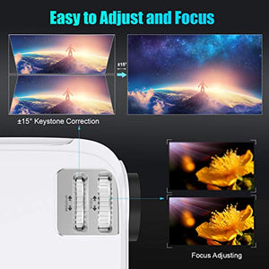 Projector, WiMiUS Upgraded 6500 Lumens Projector Native 1080P 60Hz Full HD Projector Support 4K 300" Display Works with Fire TV Stick, PC, PS4, Samrtphones for Home Theater