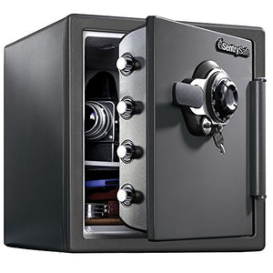 SentrySafe SFW123DSB Fireproof Safe and Waterproof Safe with Dial Combination 1.23 Cubic Feet