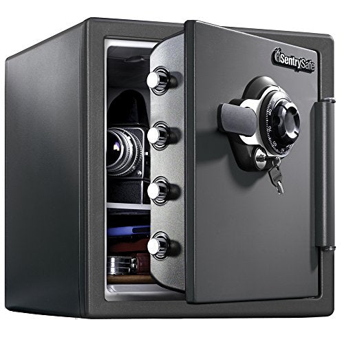 SentrySafe SFW123DSB Fireproof Safe and Waterproof Safe with Dial Combination 1.23 Cubic Feet Gray & 912 Tray Accessory, For SFW082 and SFW123 Fire Safes