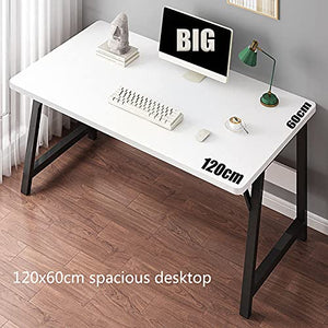 Computer Desk 47.24 inch Modern Sturdy Office Desk PC Laptop Notebook Study Writing Table for Home Office Workstation, White