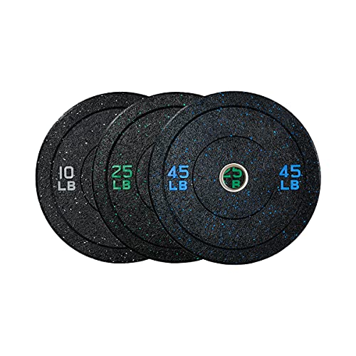 papababe Bumper Plates, Hi-Temp Olympic Weight Plates-Rubber Weights Plates with Color for Weight Lifting and Strength Training,（160lB Set）