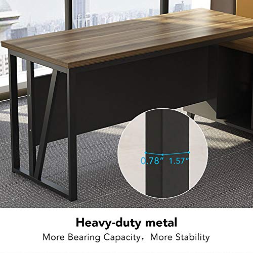 Tribesigns L Shaped Computer Desk, Large Executive Office Desk, 55 Inch Computer Table Workstation with Storage File Cabinet