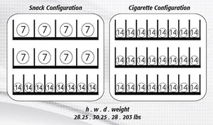 SEAGA SM24 Countertop Cigarette Vendor, 24 Selections, 336 Pack Capacity, Changer, Bill Acceptor, Cantaloupe Credit Card Reader - Black