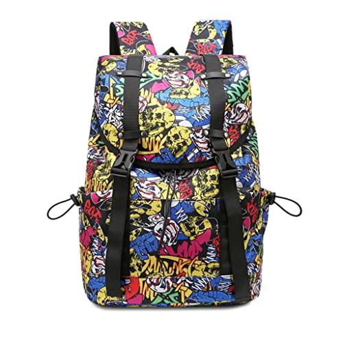 Backpack Large Capacity Men's Women's Backpack Soft Drawstring Design Portable Backpack Travel Bag (Color : C, Size