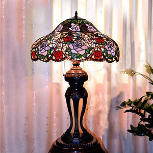 MaGiLL Tiffany Style Pink Stained Glass Desk Lamp - 21" Wide, 32" High - Ideal for Bedrooms, Living Rooms, Study - E26/E27 * 3