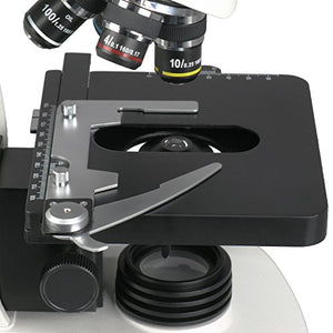 AmScope T340B-LED-9M Digital Siedentopf Trinocular Compound Microscope, 40X-2000X Magnification, Brightfield, WF10x and WF20x Eyepieces, LED Illumination, Abbe Condenser, Double-Layer Mechanical Stage, Includes 9MP Camera with Reduction Lens and Software