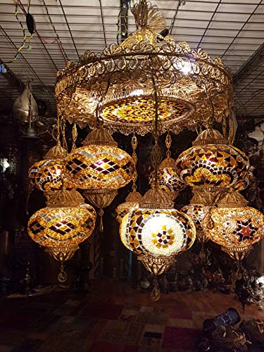 12 Multi-Color Globe Chandelier