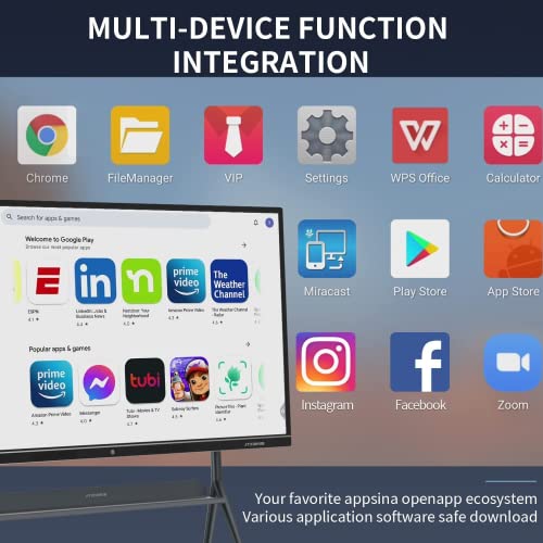 JYXOIHUB 75 Inch Smart Board with 4K HD Touch Screen Interactive Whiteboard