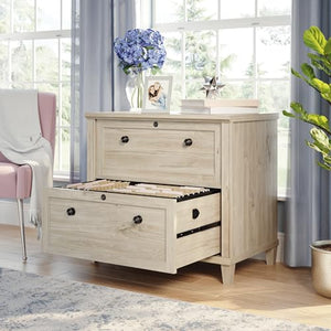 Sauder Hammond Lateral File Cabinet, Chalk Oak Finish, 32.87" x 20.55" x 30.0