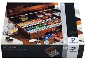 Van Gogh Oil Color Paint, 32x20ml Tubes + 2x60ml Tubes + Accessories, Wooden Box Superior Set