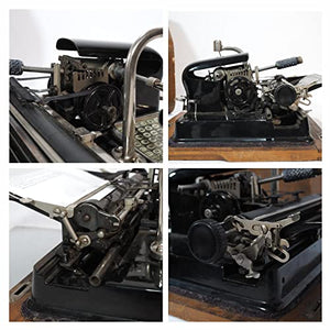 Amdsoc Rare Pointer English Typewriter with Ribbon and Wooden Box