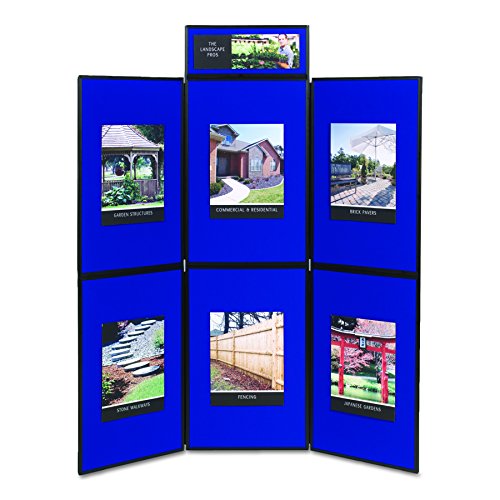 Quartet SB93516Q Show-It! Display System, 72 x 72, Blue/Gray Surface, Black Frame