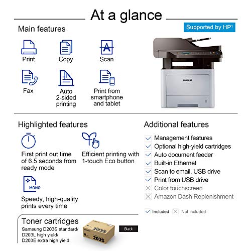 Samsung ProXpress M4070FR Monochrome Laser Printer with Scan/Copy/Fax, Mobile Connectivity, Duplex Printing, Print Security & Management Tools