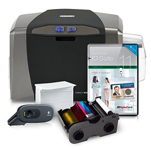 Fargo DTC1250e Complete Photo ID Card Printer System with AlphaCard ID Suite Light Software