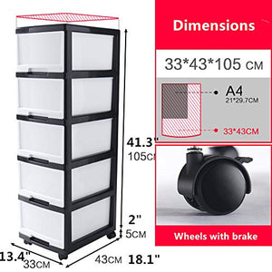 Shozafia 5-Drawer Rolling Storage Cart on Wheels, Craft Storage Containers Bins (5 drawers White)