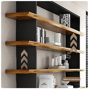 FOTOEV 5-Tier Vintage Industrial Bookshelf with Rustic Wood and Metal - Living Room, Bedroom, Kitchen Display Rack