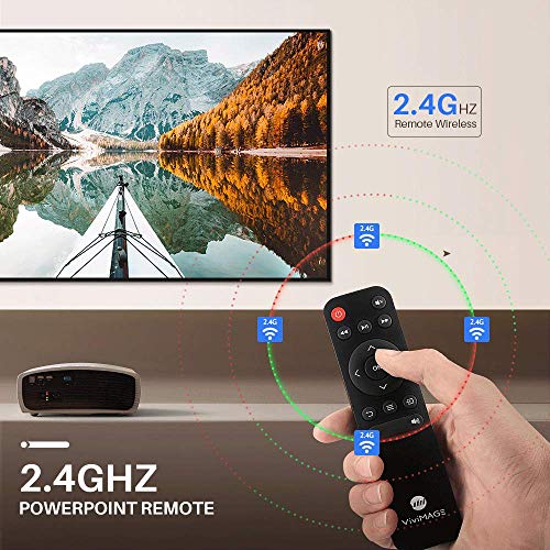 VIVIMAGE Explore 3 Native 1080P Projector, 6800 Lux Full HD 300" Led Projector 60Hz Home Theater Compatible TV Stick, 2 HDMI, VGA, Smartphone, PC, TV Box, PS4, ±40° Electronic Keystone Correction
