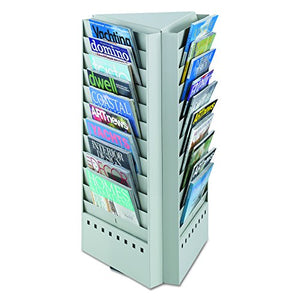 Safco Products 4326GR Steel Rotary Brochure Rack Converts from 66 to 33 Pocket, Gray