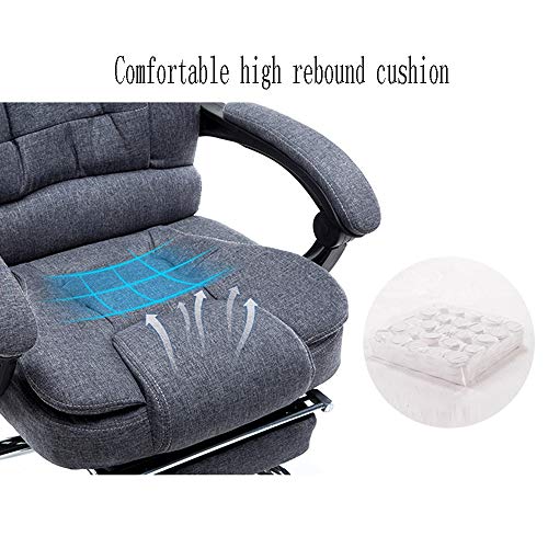 ZZHF Swivel Chair, Cloth Company Lounge Chair Study Office Computer Chair Lifting 360° Swivel Chair, 2 Colors - Adjustable Tilt Cushioned Seat (Color : B, Size : with Pedals)