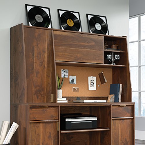 Sauder 422277 Clifford Place Hutch, L: 58.90" x W: 16.34" x H: 34.13", Grand Walnut finish