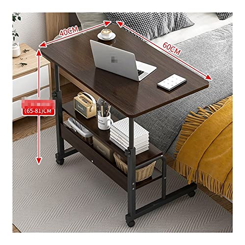 LYLY Mobile Standing Desk Height Adjustable Laptop Stand Desk Rolling Cart - Black Frame (60cm)