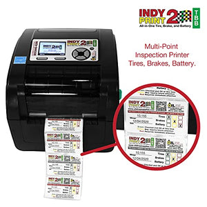 Indy 2 Printer Kit TBB Tire, Brake, Battery, Mileage and Date, Auto Service Reminder Printer 1,000 Labels